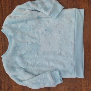 George Girls Fuzzy Blue Heart Crewneck Sweater